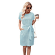 thumbnail image 3 of Vestido Camisero de Verano A Rayas de Corta para Mujer, Informal, con Lazo en la Cintura y Bolsillos, Verde , Talla XXL, 3 of 9