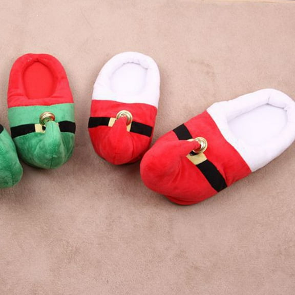 ELAYARD 1 Pair Plush Cozy Red Slippers for Adults, Comfortable Indoor Warm Footwear