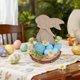 thumbnail image 4 of Easter Wooden Ornaments Set of 1 Rabbits and Eggs with Floral Design in Blue Bucolic Style for Home and Desktop Decoration 5.51x4.53"Set de adornos de madera de Pascua con 1 conejo y huevos JASKFLY, 4 of 8