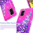 thumbnail image 5 of Samsung Galaxy A02S Case, [Not fit for Samsung Galaxy A01/ Galaxy A12], with [Tempered Glass Protector Included] Liquid Floating Glitter Quicksand Bling with Spot Diamond Cover - Pink/Purple, 5 of 7