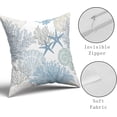 thumbnail image 3 of Nautical Coastal Throw Pillow Covers 18x18 Inch Summer Ocean Themed Seashell Coral Starfish Pillow Cases Set of 2 Soft Cotton Square Cushion Covers for Home Couch Sofa Patio Bedroom, 3 of 6