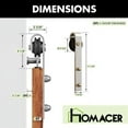 thumbnail image 7 of Homacer Brushed Nickel Sliding Barn Door Hardware Kit, for One/Single Door, 18ft Long Flat Track, Classic Design Roller, Heavy Duty, for Interior & Exterior Use, 7 of 7
