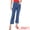 Blue, variant on DARING DIVA Women's High Waisted Tummy Control Cropped Straight Leg Jeans XS Blue