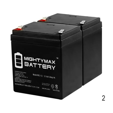 - 12V 5AH SLA Battery Replacement for ELK M1EZ8 Control Kit - 2 Pack