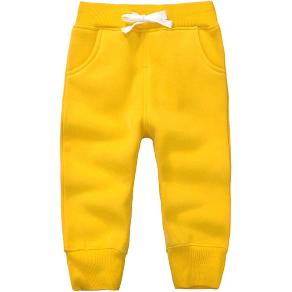 DELEY Unisex Kids Cotton Pants Winter Trousers Baby Bottoms Sweatpants 1-5 Years 3T Yellow