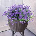 thumbnail image 3 of Morttic 6 Bundles Artificial Camellia Flowers No Fade Faux Autumn Plants, Fake Indoor Outdoor Greenery for Thanksgiving Christmas Wedding Party Home Garden Fireplace Decor (Purple), 3 of 9