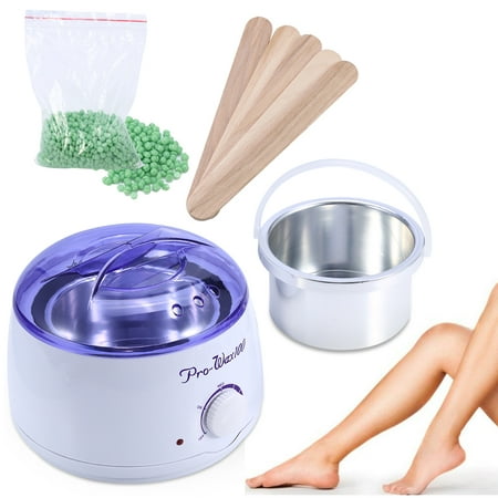Electric Hot Wax Warmer Hair Removal – Depilatory Hard Wax Melting Pot Heater Kit Set including Hard Wax Beans & 5 Spatulas for Hair (Best Wax For Eyebrow Removal)