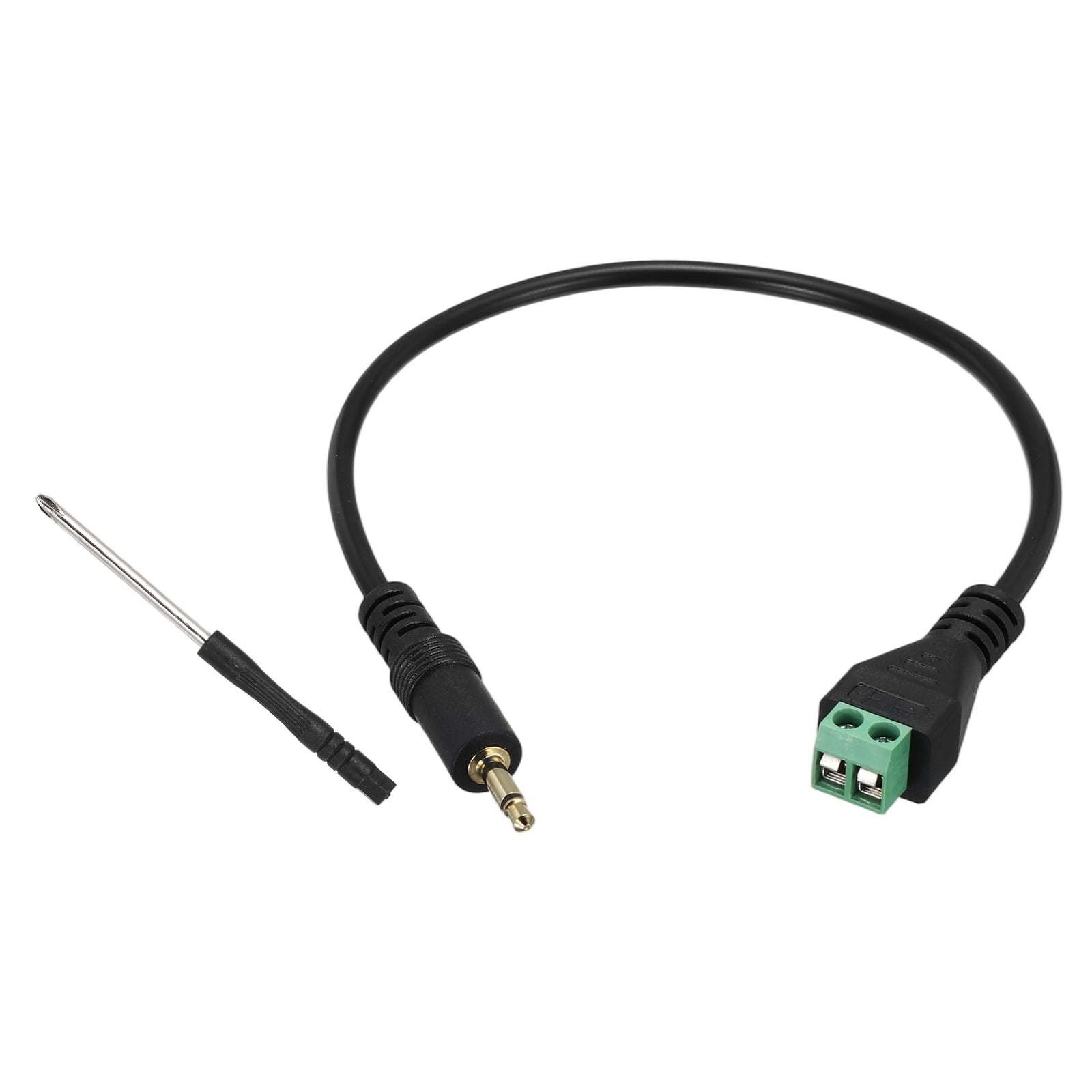Uxcell Gold Plated 3.5mm (1/8") Screw Terminal Block Cable, Mono Audio Male Jack to AV 2 Pin Screw Video Balun Terminal Adapter Connector Cable, Pack of 1(30cm/12inch)