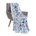 thumbnail image 1 of Manta polar de felpa VCNY Home Coastal, 127 x 178 cm, azul y gris, 1 of 5