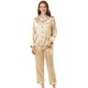 thumbnail image 1 of Conjuntos de pijama para mujer Ropa de dormir de manga larga con botones Traje de noche suave para mujer Conjuntos de salón Pj Amarillo claro XL, 1 of 5