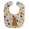 thumbnail image 1 of Carolines Treasures BB5924BIB Pawprints Cocker Spaniel Red Baby Bib, 1 of 3