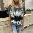 thumbnail image 4 of Pompotops Femmes Mode V-Cou à Lacets Tops Manches Courtes T-Shirt Blouse, 4 of 6