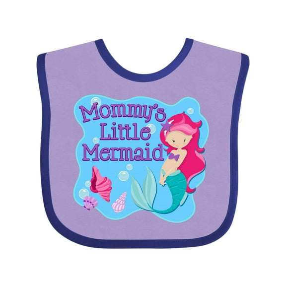 Inktastic Mommy's Little Mermaid Girls Baby Bib