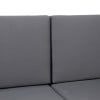 Noble House Acacia Wood 4-Pieces Outdoor Chat Set with Cushions, Dark Gray/Gray