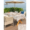 thumbnail image 5 of Outdoor Tablecloth with Umbrella Hole for Patio/Picnic/Party/Camping, Spring Tan Cobweb Waterproof Table Cloth Rectangle Table Cover Washable, Abstract Minimalist Farmhouse Lines (60"x 102"), 5 of 9
