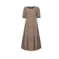 thumbnail image 3 of Vestido maxi informal de verano para mujer Vestido bohemio floral con cuello redondo Puff Manga corta Vestido de playa con gradas Vestido largo con vuelo Fridja  yut386, 3 of 5