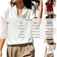 thumbnail image 2 of IUYRTFE Women's Draped Cowl Neck Short Sleeve Satin Blouse – Elegant Solid Color Summer Top for Office and Casual Daily Wear, 2 of 6