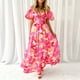 thumbnail image 3 of WILLBEST Vestidos de Verano para Mujer, Modernos, Bohemios, con Estampado Floral, Cuello Redondo, Manga Corta, Cuello En V, Vestido Largo Grande, 3 of 3