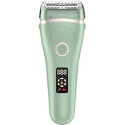 Electric Razor for Women,Painless Lady Shaver Wet & Dry Using, USB Charging Whole Body Waterproof LCD Display Bikini Trimmer Body Hair Removal(green)
