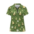thumbnail image 4 of Garronmavis Women's Short Sleeve Golf Shirts Size L Zipper Collar Tennis Shirts Casual Athletic Shirt Womens Fruit Golf Shirt, Cute Avocado, 4 of 7