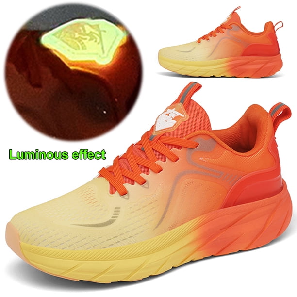 Zapatos para correr Likrtyny Transpirables Suela Gruesa Naranja Amarillo 38