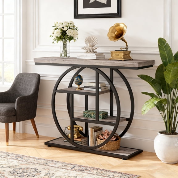 KIOOTTO 41" Console Table, Narrow Entryway Sofa Table, Gray