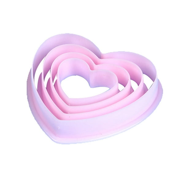 4pcs Plastic Heart Pattern Cutting Dies Mold plastic cake cutting tools Set Cookie Moulds Set Cake Cutters Baking Tools