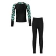 thumbnail image 1 of Yanarno Kids UPF 50+ Rash Guard Set Girls Long Sleeve Swimming Costume Junior Rashguard Swimwear Black A 8, 1 of 7