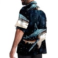 thumbnail image 3 of Starry Shark Men's Hawaiian Button Down Printed Short Sleeve Summer Beach Shirts, 3 of 6