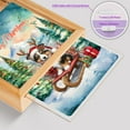 thumbnail image 4 of Merry Christmas Santa Reindeer Antlers Miniature American Shepherd Sleigh Xmas Winter Holiday Acrylic Plaque with Wood Photo Frame Box MAS Dog Lover Gifts Light Box - 00023, 4 of 5