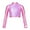 Pink, variant on Kids Girls Shiny Metallic Turtleneck Long Sleeve T-shirt Sequins Dance Crop Top for Modern Black 8