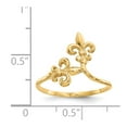 thumbnail image 4 of 14K Yellow Gold Ring Band Themed Polished Fleur De Lis, Size 7, 4 of 5