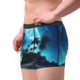 thumbnail image 2 of Yiaed Hawaiian Beach Pirate Moon Print Men's Soft Cotton Boxer Shorts Breathable Boxers Underwear Moisture-Wicking Underwear Stretch Boxer Briefs for Man-Medium, 2 of 5