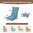 thumbnail image 6 of Millsilo 3-Piece High Back Rocking Chair Cushion Set, 52" Seat & Back Support with Detachable Neck Pillow, Non-Slip Bottom & Ties— Blue, 6 of 8