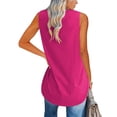 thumbnail image 2 of Langwyqu Summer Sleeveless Women V Neck Casual Tank Tops Solid Shirt, 2 of 4