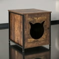 thumbnail image 4 of Demi Bonn 21" Pet House in Enclosed Cat Litter Box House for Indoor, Cat Washroom Hidden, Brown, 4 of 7