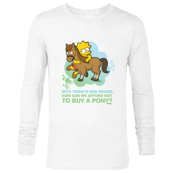 The Simpsons Lisa Simpson Buy a Pony Retro - Long Sleeve T-Shirt for Men - Customized-White
