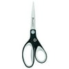 Westcott Kleenearth Scissors, 8", Straight Blade, Soft Handle, Black/Gray, 1-Count
