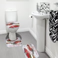 thumbnail image 2 of PATIO 4 Pieces Set 3D Digital Printing High-Density Merry Christmas Theme Pattern Shower Curtain Set Bathroom Floor Mat Base Mat Toilet Mat Home Holiday Decoration Bathroom Accessories Ch, 2 of 10