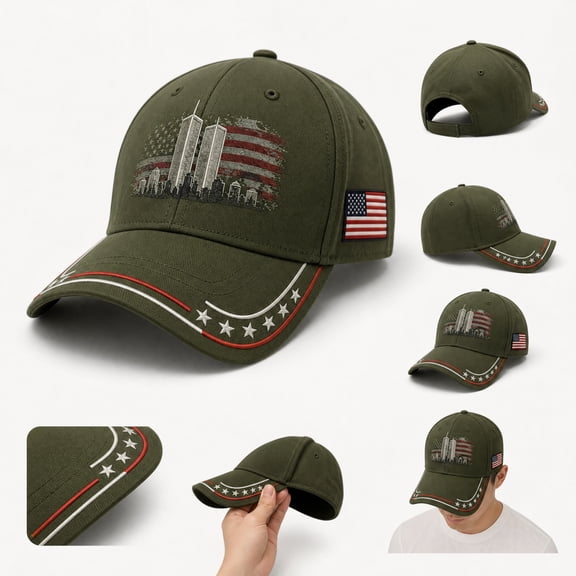 9/11 Hat Never Forget Hats Never Forget 9/11 25th Anniversary Baseball Caps Patriotic American Flag 911 Caps for Women Men