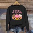 thumbnail image 2 of Women's Halloween Hoodless Sweatshirt Pullover Long Sleeve Casual Crewneck for Daily Autumn Winter Fashion Tops Women Black XL, 2 of 4