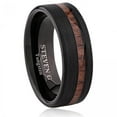 thumbnail image 1 of Black Plated And One Strip Koa Wood Inlay Center Ring, 1 of 1