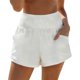 thumbnail image 1 of Pantalones Cortos de Cordón de Lino Mujeres, Color Sólido Bolsillo Playa Casual Diario, 1 of 5
