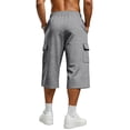 thumbnail image 5 of Dresfit Mens Cargo Shorts Baggy Long Shorts Summer 2026 Multi Pockets Drawstring Work Short Pants Stretch Big and Tall Solid Fishing Bermuda Shorts 3XL, 5 of 9