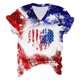 thumbnail image 1 of Camiseta de Manga Corta con Cuello en V Impresa para el Día Del Independiente, Camisetas con Cuello en V para las Mujeres, 1 of 4