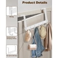 thumbnail image 2 of czcpp-Over The Door Hooks, Sturdy Door Hanger, Large Over The Door Towel Rack with 6 Hooks, Heavy Duty Easy to Install, for Bathroom, BedroomKitchenHanging Towels, Coats (White). ASIN, 2 of 4