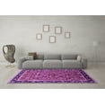 thumbnail image 3 of Ahgly Company Indoor Square Oriental Purple Industrial Area Rugs, 3' Square, 3 of 4