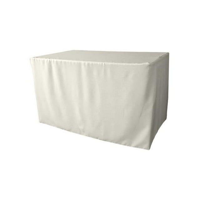 TCpop-fit-48x24x30-WhiteP11 1.67 lbs Polyester Poplin Fitted Tablecloth, White