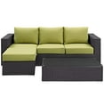 thumbnail image 4 of Modway Convene 3 Piece Outdoor Patio Sofa Set in Espresso Peridot, 4 of 7