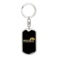 thumbnail image 1 of Mountain Bike Evolution Cycling Stainless Steel or 18k Gold Premium Swivel Dog Tag Keychain, 1 of 8